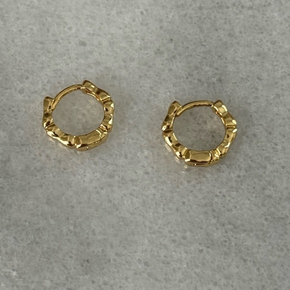 Gold Bamboo Huggie Hoop Earrings
Brand New - Picture 4 of 4